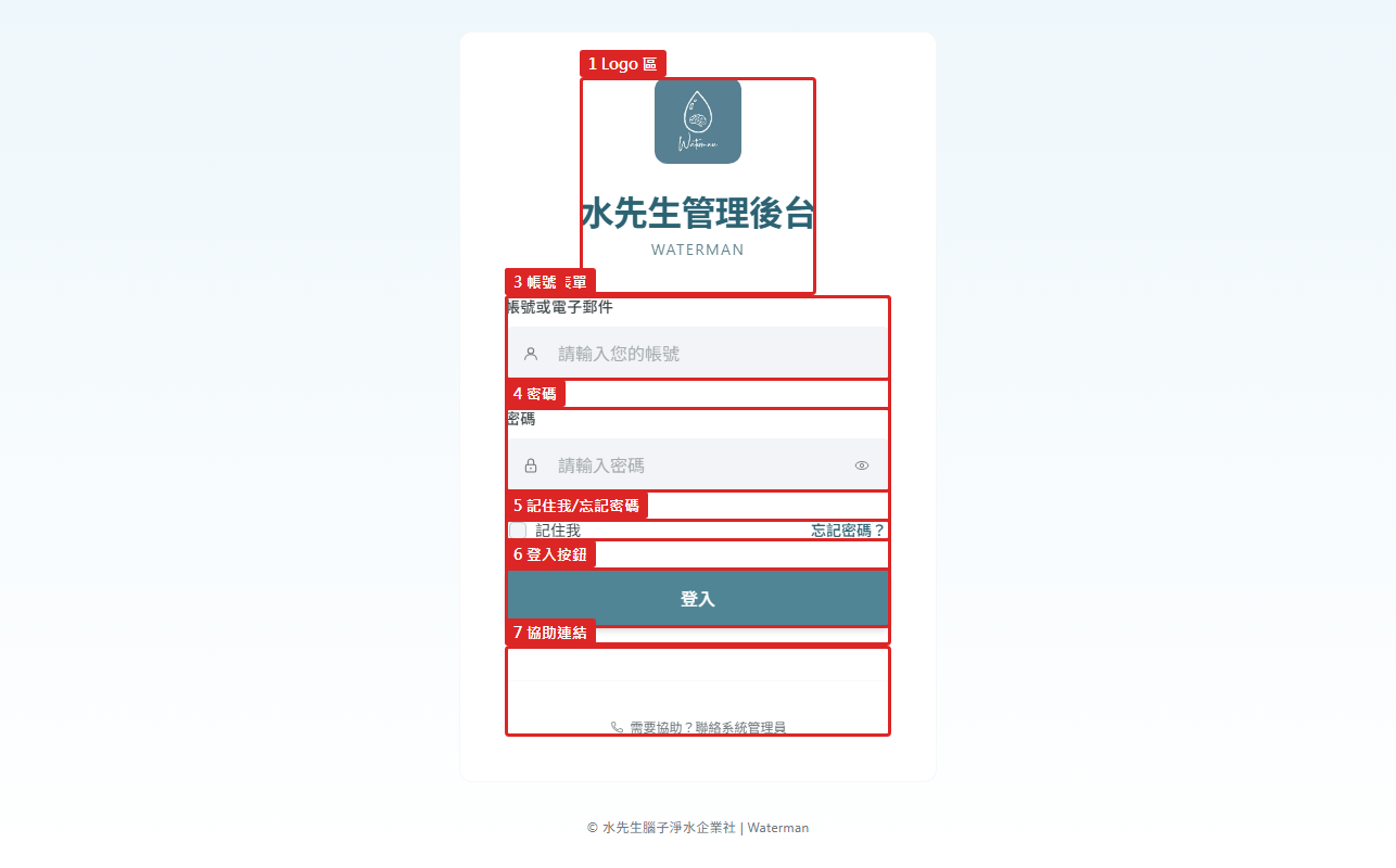 登入頁面